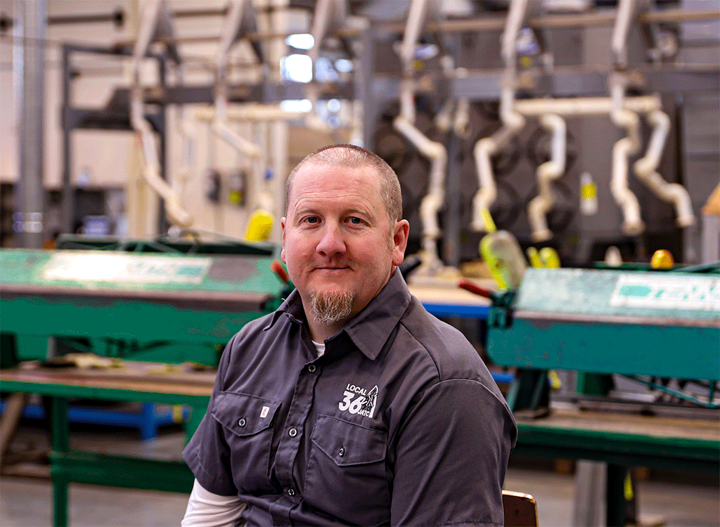 Birk Tinker, sheet metal apprenticeship instructor at Local 36 JATC in St. Louis